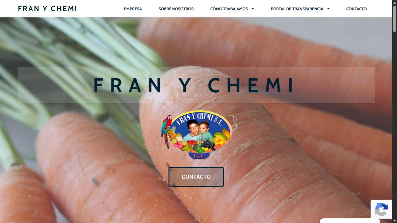 Página de inicio de Fran y Chemi, proveedores de frutas y hortalizas